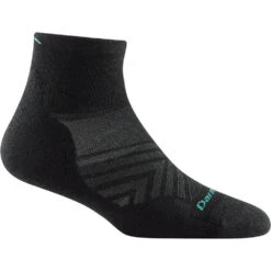 Women's Darn Tough Vermont Run 1/4 Sock -Shoe Promotion Store 1048BLACK 1